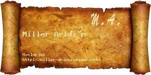 Miller Arián névjegykártya